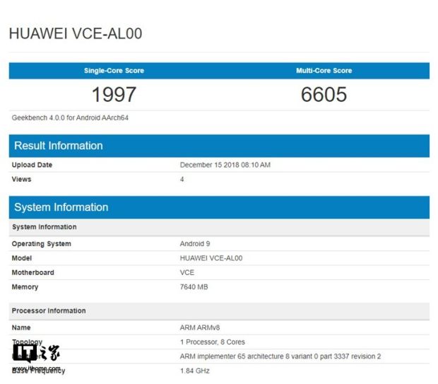 Huawei Nova 4 Singgah di Situs Geekbench dengan Kirin 970 dan RAM 8 GB