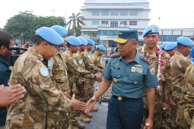 Prajurit Satgas MTF TNI Konga XXVIII-J/UNIFIL Disambut Suka Cita