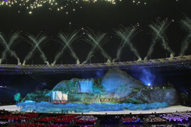 Keseruan Defile Negara Peserta di Upacara Pembuka Asian Games 2018