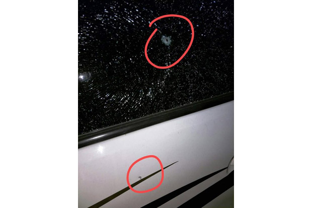 Jadi Sasaran Penembakan OTK, Kaca Mobil Rusak