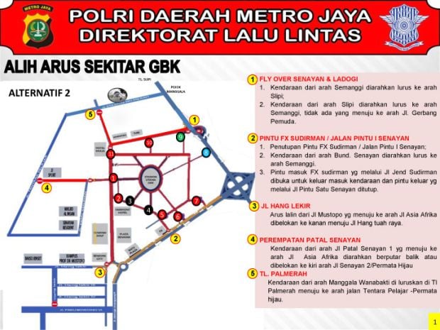 Pembukaan Asian Games 2018, Ini Rute Pengalihan Lalu Lintas di Sekitar GBK