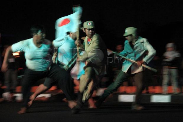 Aksi teatrikal Pertempuran Lima Hari di Semarang. Foto/Dok SINDO