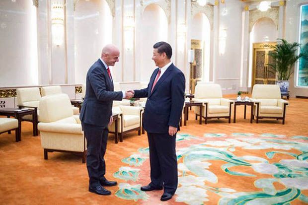 Pertemuan Presiden China dengan FIFA. (Foto-sacbee)