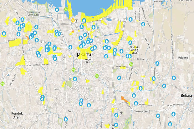 Floods Soak 54 Points at Jakarta