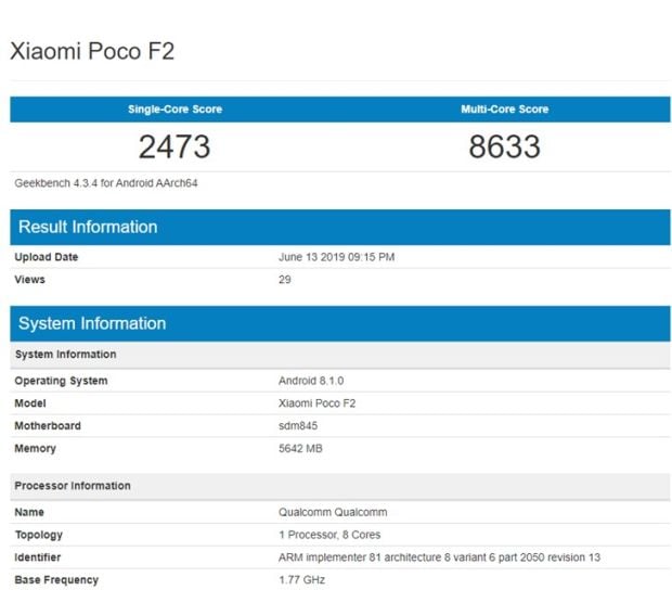 Muncul di GeekBench Pakai SD845, Xiaomi POCO F2 Sebaiknya Tak Usah Dirilis