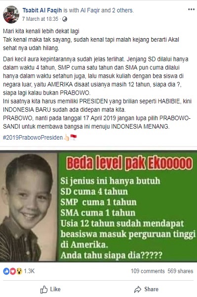 CEK FAKTA: Kabar Capres Prabowo Kuliah di AS Mulai Umur 12 Tahun