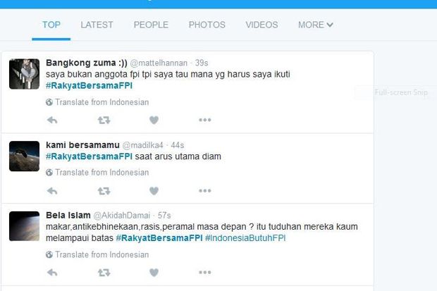 Rakyat Bersama FPI Jadi Trending Topic