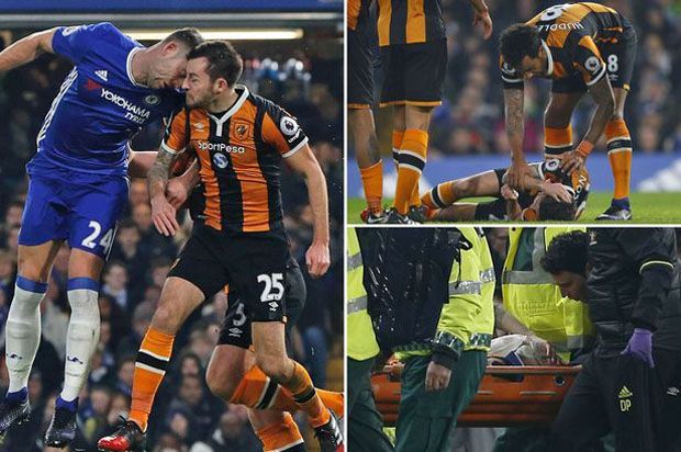 Ini Detik-detik Tandukan Horor Gary Cahill ke Ryan Mason