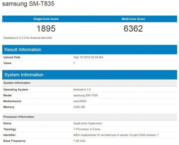 Muncul di Geekbench, Samsung Galaxy Tab S4 Segera Diumumkan?