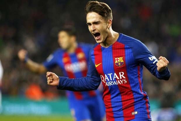 Selebrasi Denis Suarez usai menjebol gawang Real Sociedad pada leg II perempat final Copa del Rey 2016-17. (Foto-Marca.es)