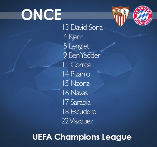 Susunan Pemain Sevilla vs Bayern Muenchen