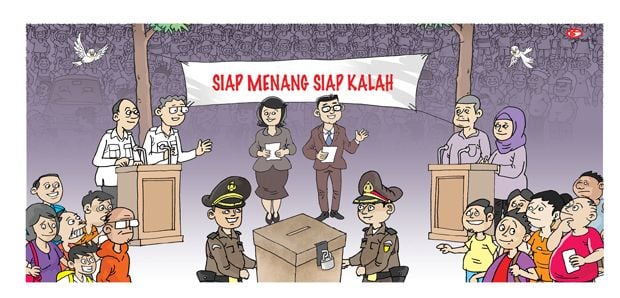 Pesan Damai Pilkada Serentak 2018 dalam Karya Karikatur