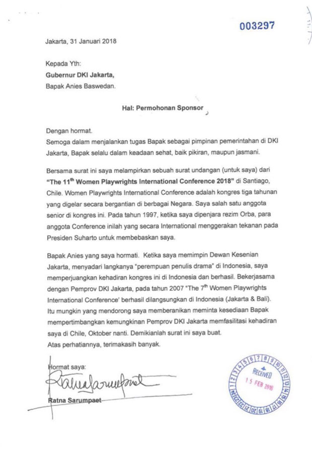 Hadiri Kongres di Chili, Ratna Ajukan Sponsorship ke DKI sejak Januari