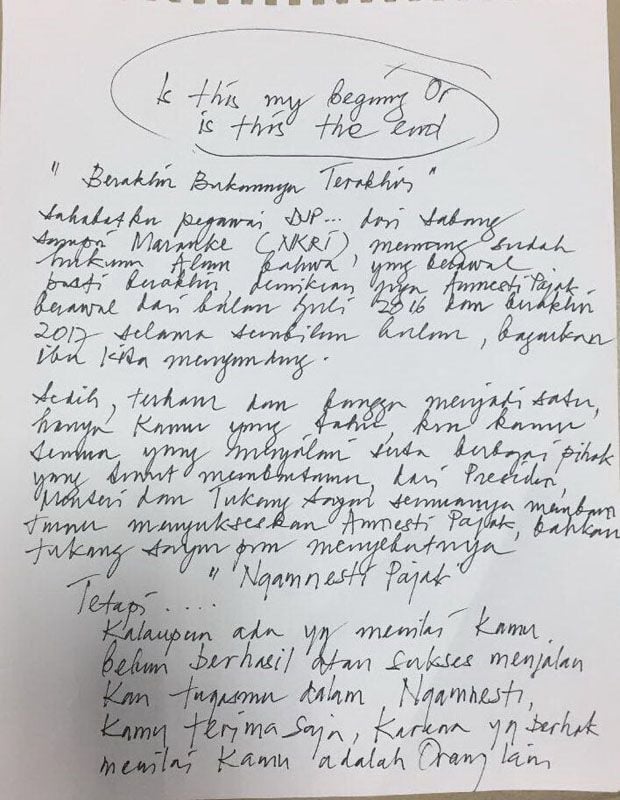 Surat Ken, Tukang Sayur dan 'Ngamnesti Pajak'