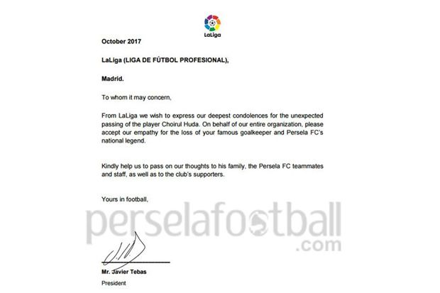 Kompetisi La Liga Ikut Kehilangan Choirul Huda
