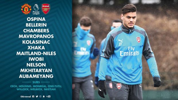 Susunan Pemain Manchester United vs Arsenal