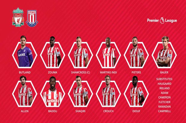 Susunan Pemain Liverpool vs Stoke City