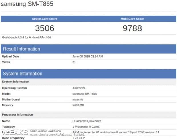 Tablet Flagship Samsung Hadir di GeekBench dengan SD855, RAM 6 GB, dan Android 9