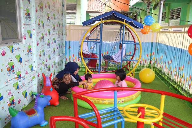 Taman Refleksi dan Tempat Bermain di Puskesmas Cikande di Kabupaten Serang
