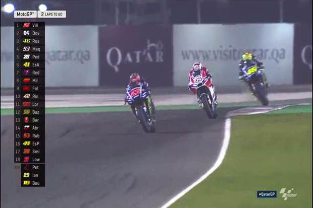 Tiga pembalap posisi finis terdepan di MotoGP Qatar 2017. (Foto-MotoGP)
