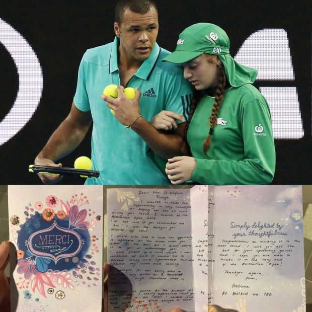 Tsonga Terima Surat Cinta dari Gadis Pemungut Bola