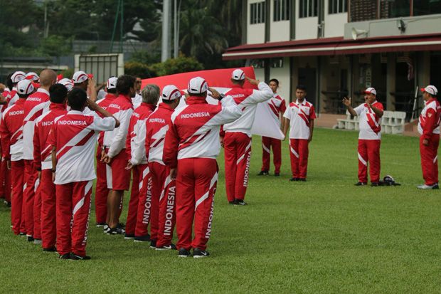 Pompa Semangat Hadapi Filipina, Timnas U-22 Gelar Upacara Bendera