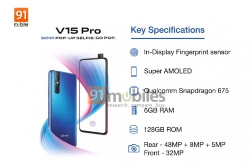Vivo V15 Pro Dibekali Kamera Belakang 48 MP dan Chipset Snapdragon 675