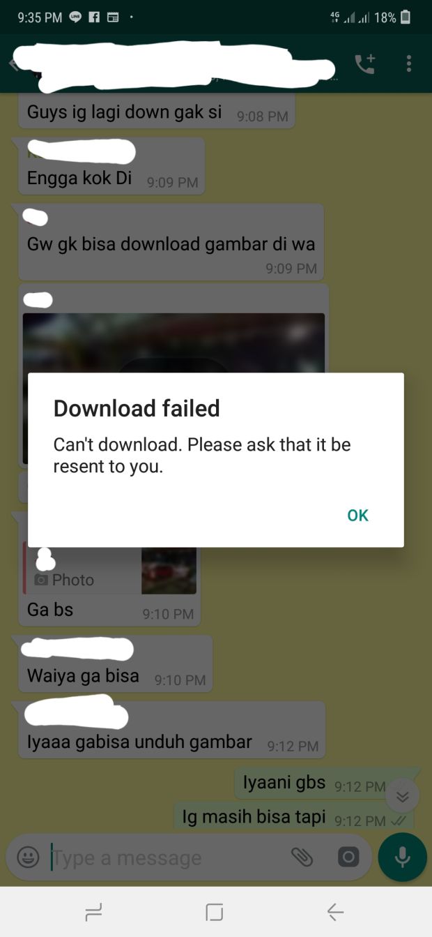 WhatsApp Down, Pengguna Tak Bisa Buka Foto, Video, Pesan Suara