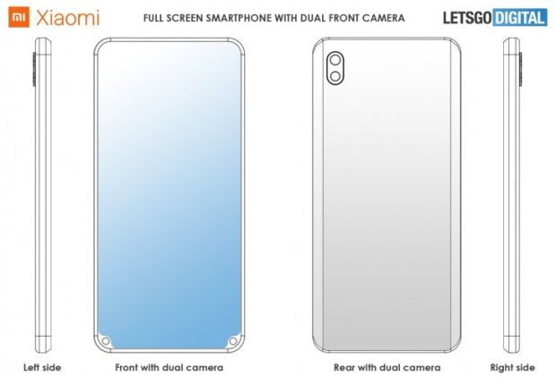 Xiaomi Patenkan Ponsel Lekuk dengan Kamera Selfie Ganda di Bawah Layar