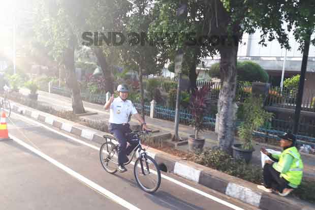 Dinas Marga DKI Percepat Pasang Marka Jalur Khusus Sepeda