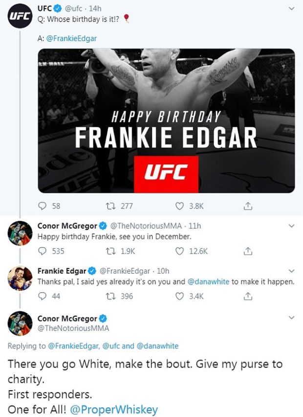 Siap Kembali, McGregor Minta Bos UFC Atur Duel vs Frankie Edgar