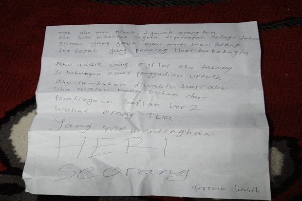 Tak Direstui Nikah, Pemuda di Sumsel Tulis Surat Wasiat Lalu Gantung Diri