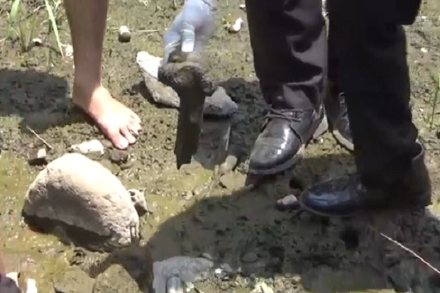 Puluhan Polisi di Mojokerto Sisir Sungai Brangkal Cari Tulang Belulang Manusia