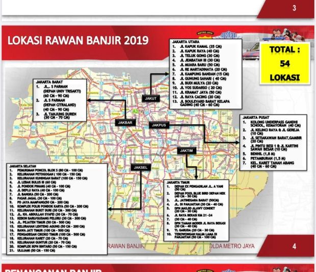 Polda Metro Jaya Catat 54 titik Rawan Banjir di Ibu Kota