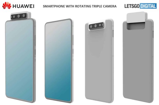 Huawei Patenkan Ponsel dengan 3 Sensor Kamera Berputar, Tiru Galaxy A80?