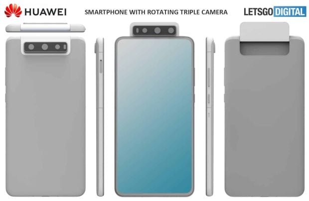 Huawei Patenkan Ponsel dengan 3 Sensor Kamera Berputar, Tiru Galaxy A80?