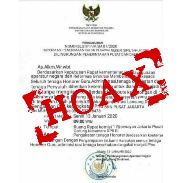 Waspadai Informasi Tidak Benar Mengatasnamakan Kemenpan RB