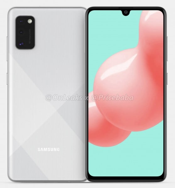 Render Samsung Galaxy A41 Beberkan Layar Infinity-U dan 3 Kamera Belakang