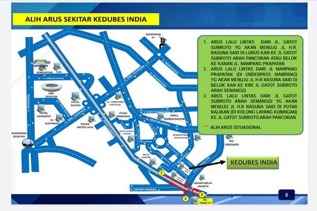 Pengalihan Arus Lalu Lintas di Kedubes India Bersifat Situasional