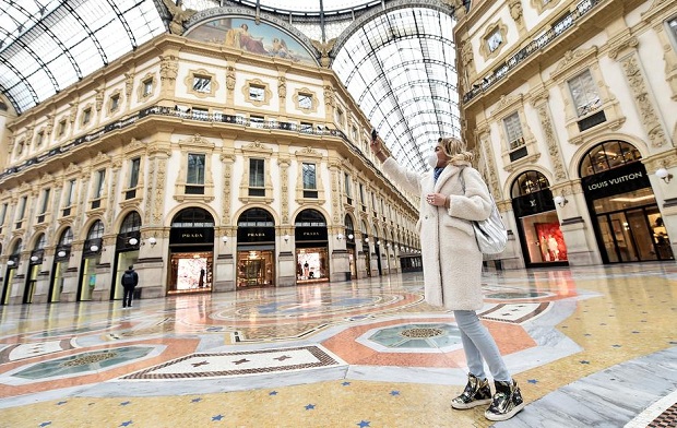 Jalanan di Kota-kota Italia Lengang Setelah Seluruh Negara Dikunci