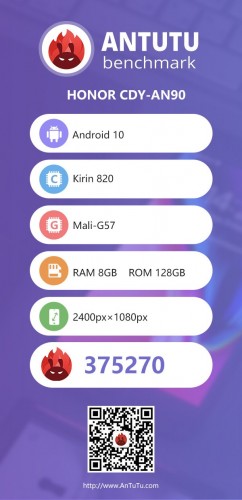 Diuji AnTuTu, Honor 30S dengan Kirin 820 Salip Ponsel Snapdragon 765G